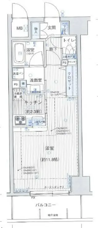フェリズ横浜関内 8階階 間取り