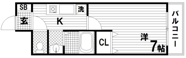 フルール須磨(1K/1階)の間取り写真