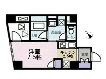 VIEWTERRACE日本橋(ワンルーム/2階)の間取り写真