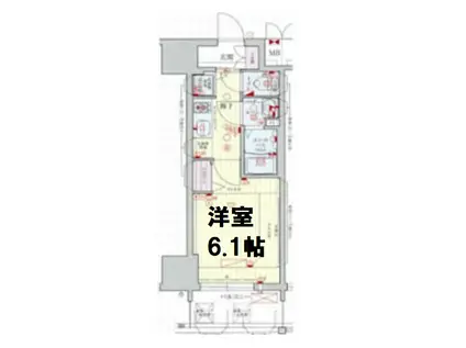 プレサンス北堀江(1K/3階)の間取り写真