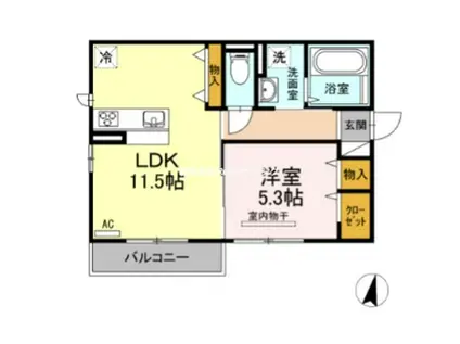 プロヴァンス(1LDK/2階)の間取り写真