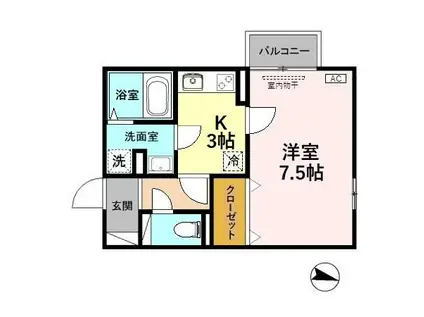 モーニングビュー(1K/2階)の間取り写真