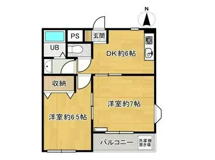 津之江パークハイツ(2DK/2階)の間取り写真