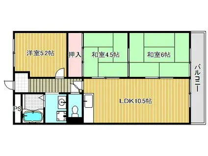 ベルエーヌ野洲(3LDK/3階)の間取り写真