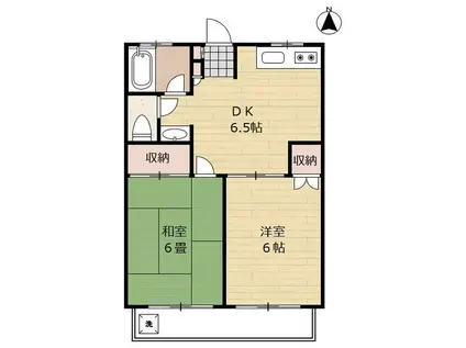 染谷ファミールメゾン2(2DK/2階)の間取り写真