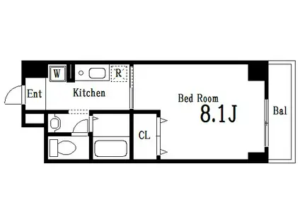 ステラコート(1K/3階)の間取り写真