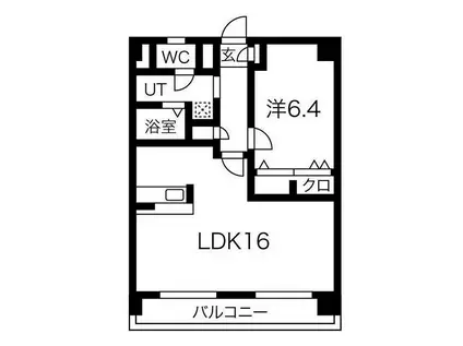 サンビーム八代(1LDK/3階)の間取り写真