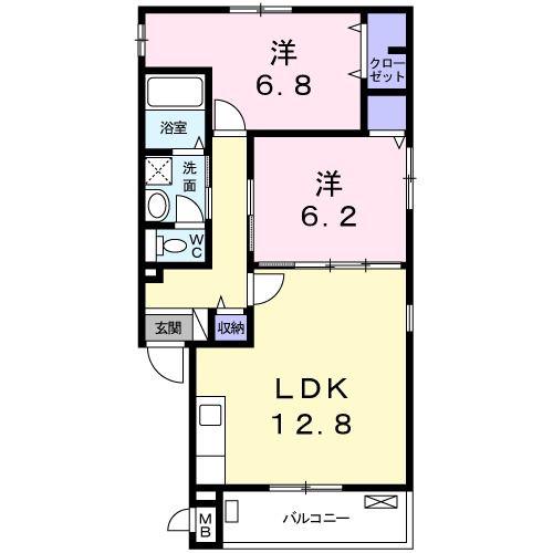 メゾン ド ビオレ(2LDK/1階)の間取り写真