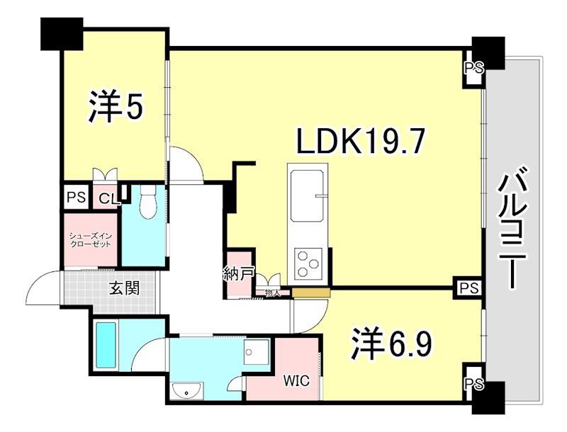 ベイシティタワーズ神戸ウエスト(2LDK/11階)の間取り写真
