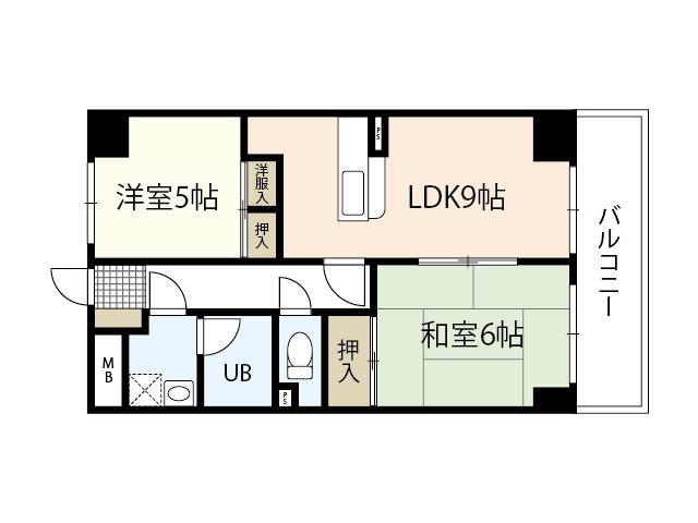 双葉ヒルズ横川駅前(2LDK/3階)の間取り写真