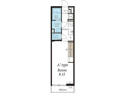 リブリエフドレロッサアイ(1K/1階)の間取り写真