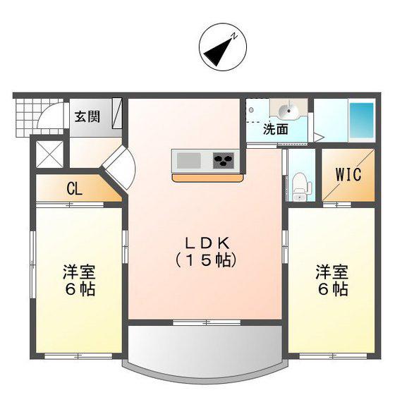 シンシア(2LDK/2階)の間取り写真