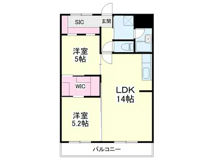 キャトルセゾン(2LDK/2階)の間取り写真