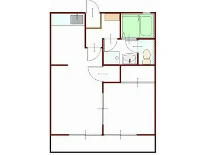 宇井ハイホームB(1LDK/2階)の間取り写真