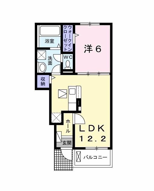 ヴィラヴェント・SI(1LDK/1階)の間取り写真