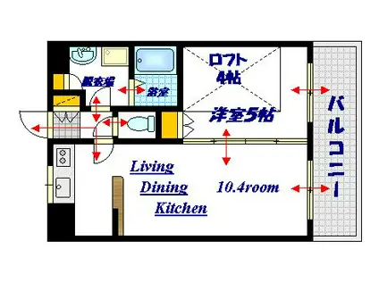 LEGEND YOKOGAWA(1LDK/2階)の間取り写真
