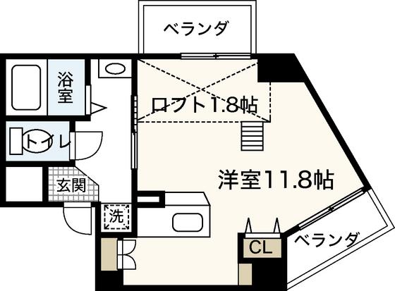 グランマーレ18(ワンルーム/7階)の間取り写真