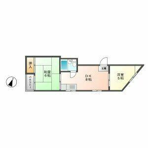 ハビタス21赤坂(2DK/3階)の間取り写真