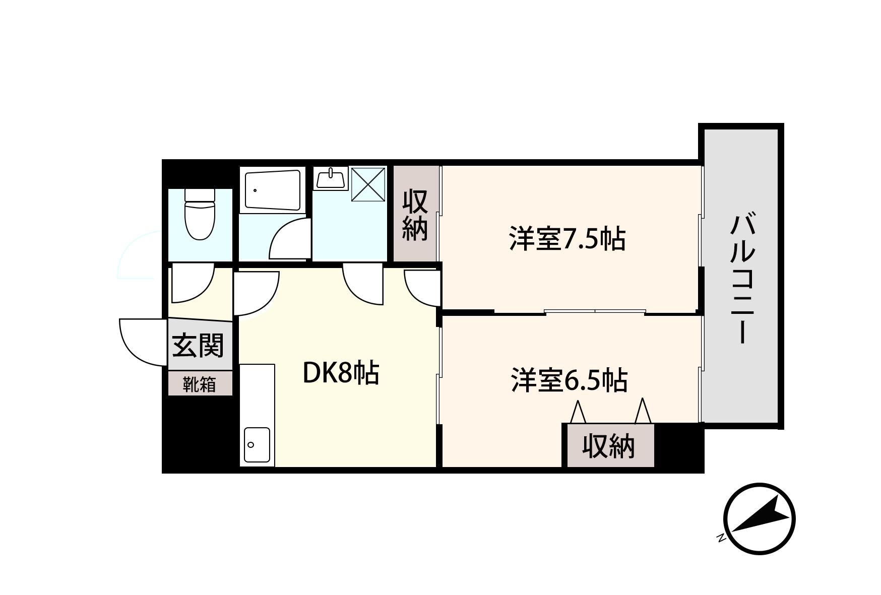 アシスト山形マンションII(2DK/8階)の間取り写真