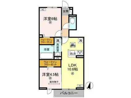 フォーゲルセレーノ A棟(2LDK/1階)の間取り写真