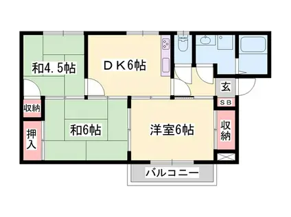 ドリーム(3DK/1階)の間取り写真