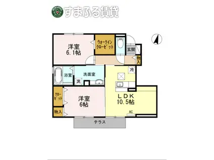 ヴィーブルハウス(2LDK/1階)の間取り写真