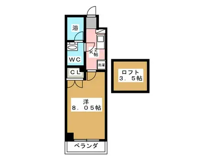 クレオ舞浜III(1K/5階)の間取り写真
