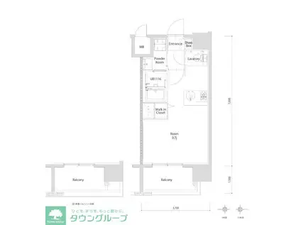 エンクレスト博多PARKSIDE(ワンルーム/8階)の間取り写真