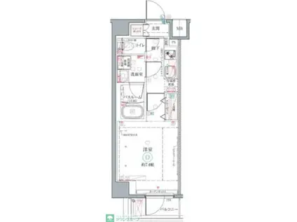 クレヴィスタ高砂II(1K/6階)の間取り写真