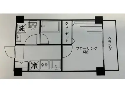 リネアディマレア(1K/3階)の間取り写真