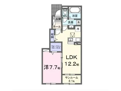 アメニティ本郷(1LDK/1階)の間取り写真