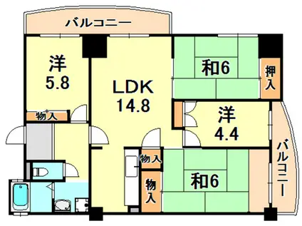 シティハイツ舞子(4LDK/6階)の間取り写真