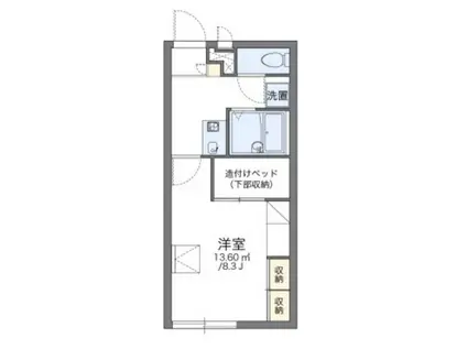 レオパレスエスポワール河内(1K/2階)の間取り写真