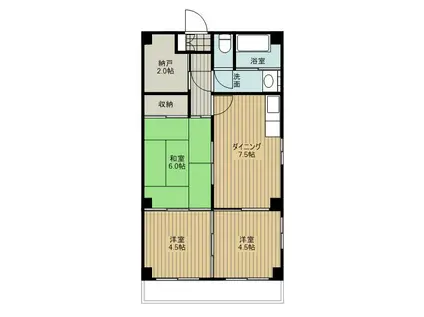 プランドール西小倉駅前(3SDK/4階)の間取り写真