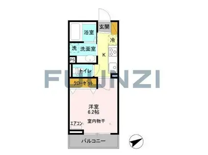 グレイシア(1K/1階)の間取り写真