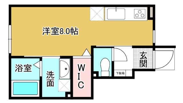 EDGEMOMENT長江(ワンルーム/1階)の間取り写真