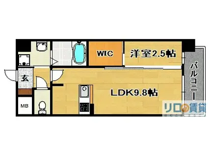 コンフォリア・リヴ淡路(1LDK/4階)の間取り写真