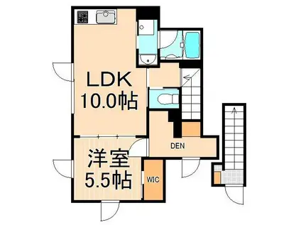 ARUITTE AOI(1LDK/2階)の間取り写真