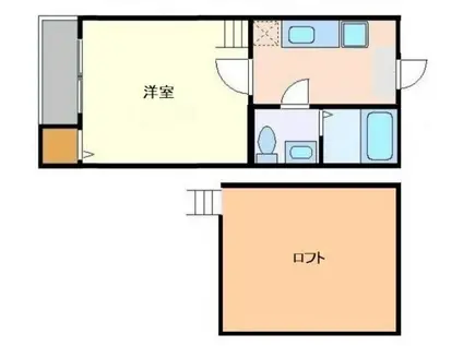 TJコーポ(1K/1階)の間取り写真