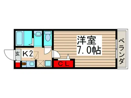 ドゥミエール・ソフィア(1K/1階)の間取り写真