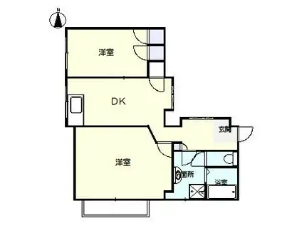 ワイワイスクエア(2DK/2階)の間取り写真