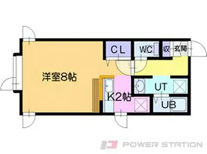 ブセナテラス(1K/2階)の間取り写真