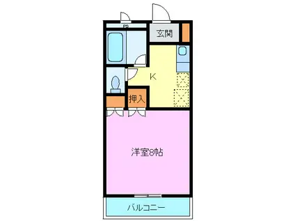 サンリーフ中田町(1K/1階)の間取り写真