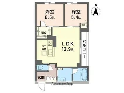 トラストメゾン白木蓮I(2LDK/1階)の間取り写真