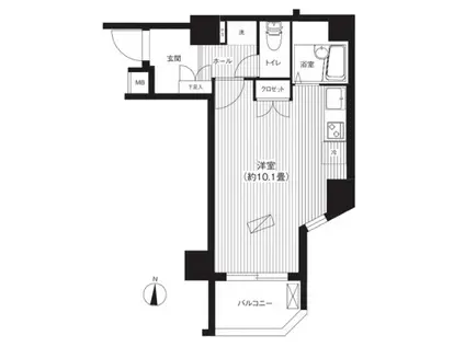 コモード寺山(ワンルーム/3階)の間取り写真