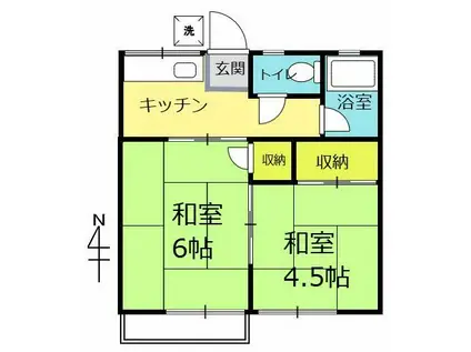 パナハイツかしわ台(2K/2階)の間取り写真