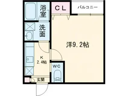 BUENA関屋堀割(1K/1階)の間取り写真