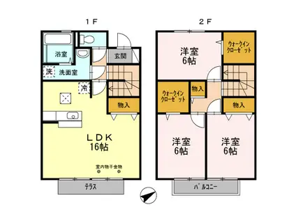エルシオン竹ヶ花(3LDK/1階)の間取り写真