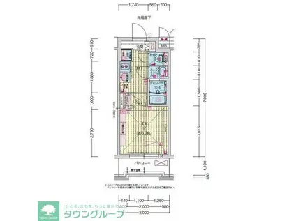 プレサンス高畑ルミア(1K/2階)の間取り写真