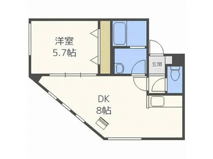 VIVO 伏古(1LDK/2階)の間取り写真